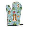Christmas English Foxhound Oven Mitt Heat Resistant Thick Oven Mitt for Hot Pans and Oven, Kitchen Mitt Protect Hands, Cooking Baking Glove