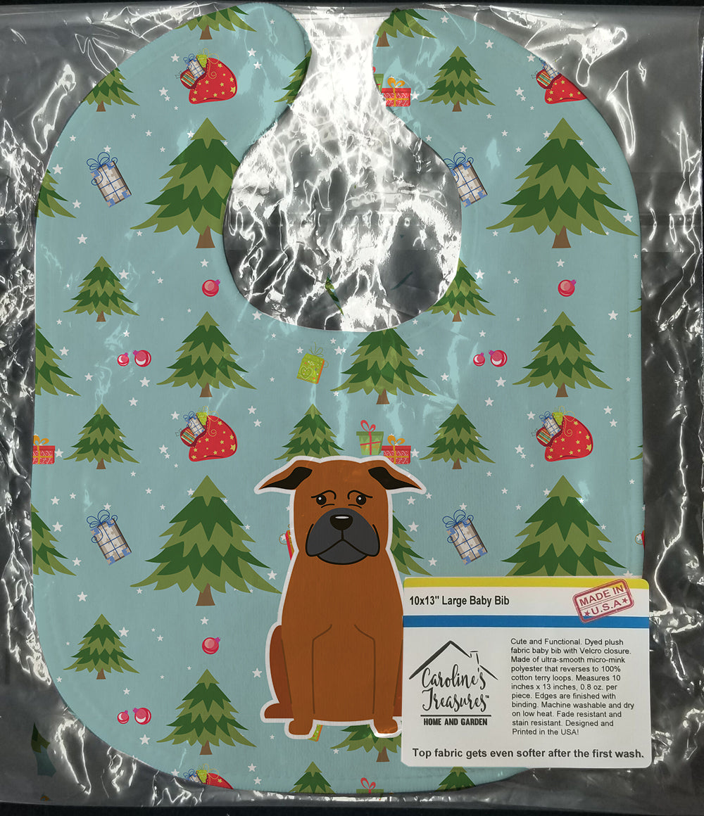 Christmas Chinese Chongqing Dog Baby Bib Easy-Clean Baby Bib Baby Feeding Accessory Baby Mealtime Essential, 10 x 13, Multicolor