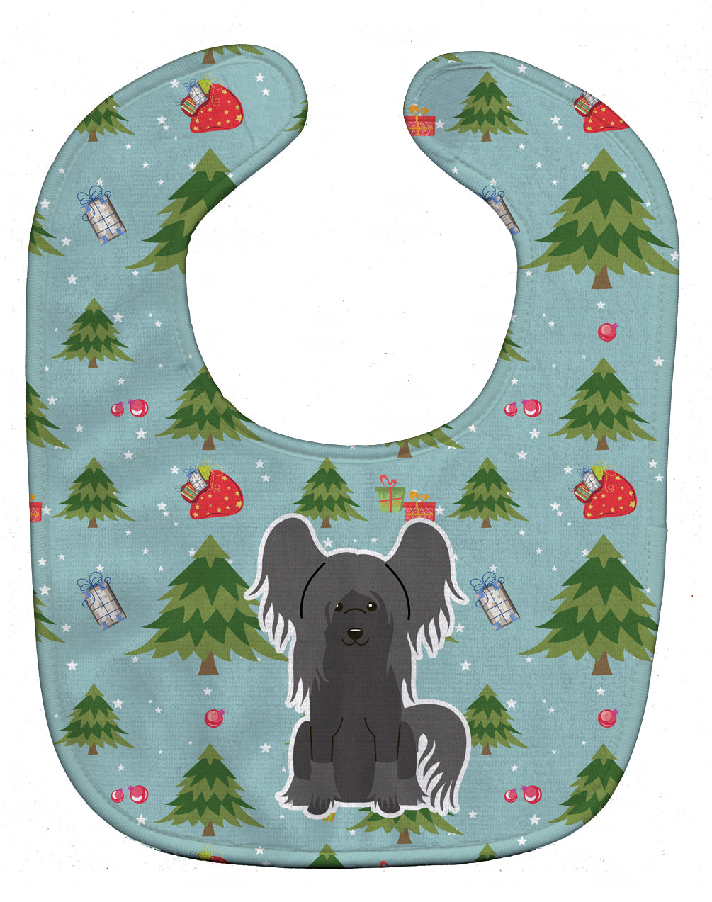 Christmas Chinese Crested Black Baby Bib Easy-Clean Baby Bib Baby Feeding Accessory Baby Mealtime Essential, 10 x 13, Multicolor