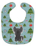 Christmas Chinese Crested Black Baby Bib Easy-Clean Baby Bib Baby Feeding Accessory Baby Mealtime Essential, 10 x 13, Multicolor