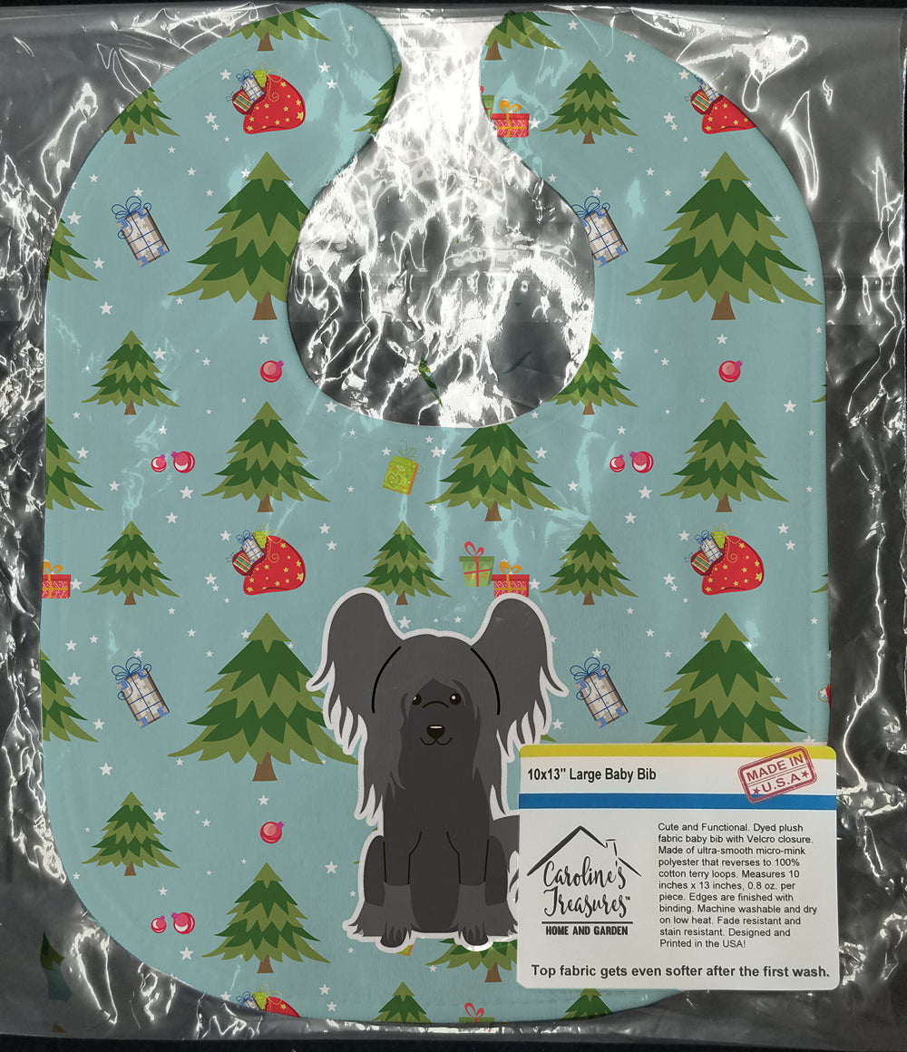 Christmas Chinese Crested Black Baby Bib Easy-Clean Baby Bib Baby Feeding Accessory Baby Mealtime Essential, 10 x 13, Multicolor