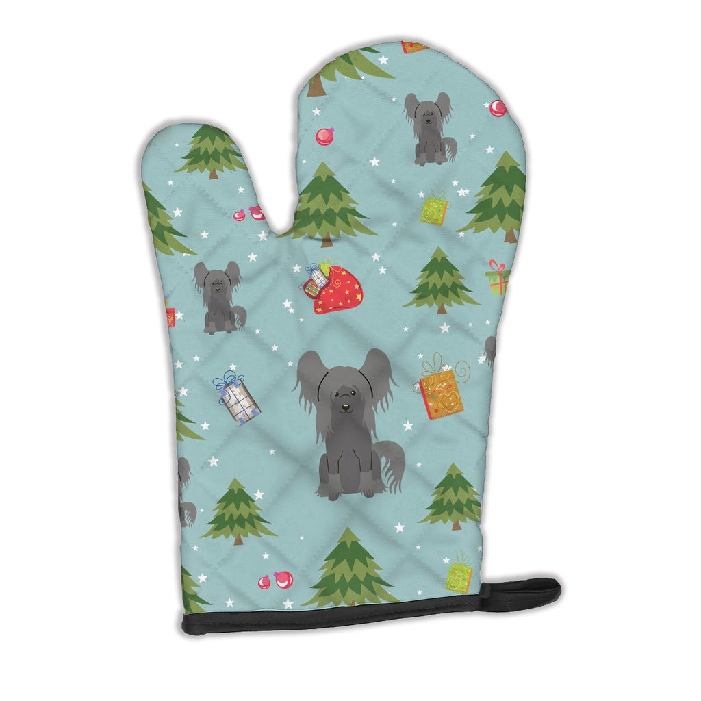 Christmas Chinese Crested Black Oven Mitt Heat Resistant Thick Oven Mitt for Hot Pans and Oven, Kitchen Mitt Protect Hands, Cooking Baking Glove