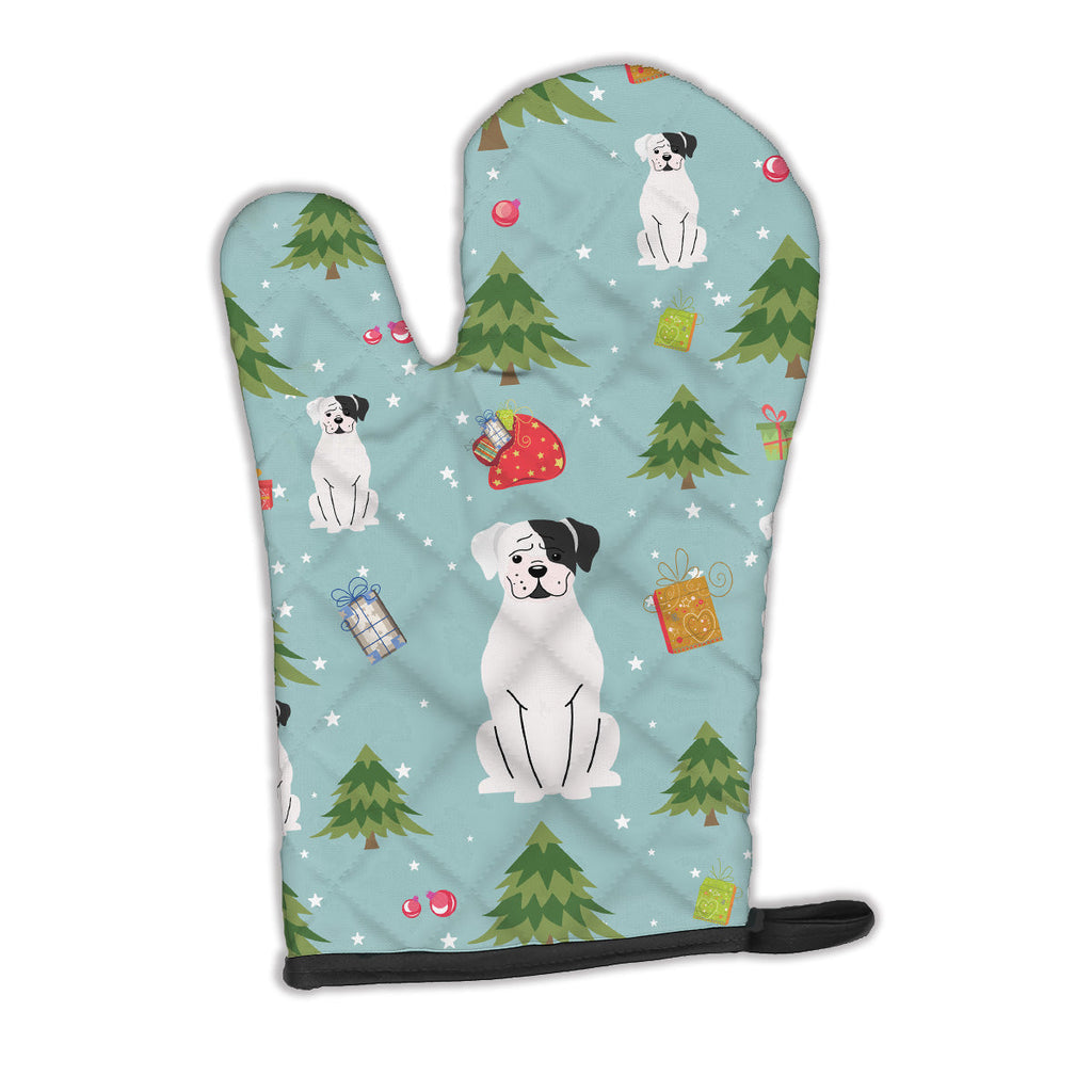 Christmas White Boxer Cooper Oven Mitt Heat Resistant Thick Oven Mitt for Hot Pans and Oven, Kitchen Mitt Protect Hands, Cooking Baking Glove
