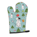 Christmas White Boxer Cooper Oven Mitt Heat Resistant Thick Oven Mitt for Hot Pans and Oven, Kitchen Mitt Protect Hands, Cooking Baking Glove
