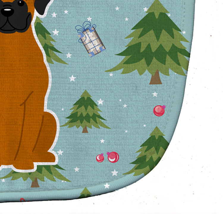 Christmas Fawn Boxer Baby Bib Easy-Clean Baby Bib Baby Feeding Accessory Baby Mealtime Essential, 10 x 13, Multicolor