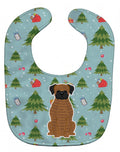 Christmas Brindle Boxer Baby Bib Easy-Clean Baby Bib Baby Feeding Accessory Baby Mealtime Essential, 10 x 13, Multicolor