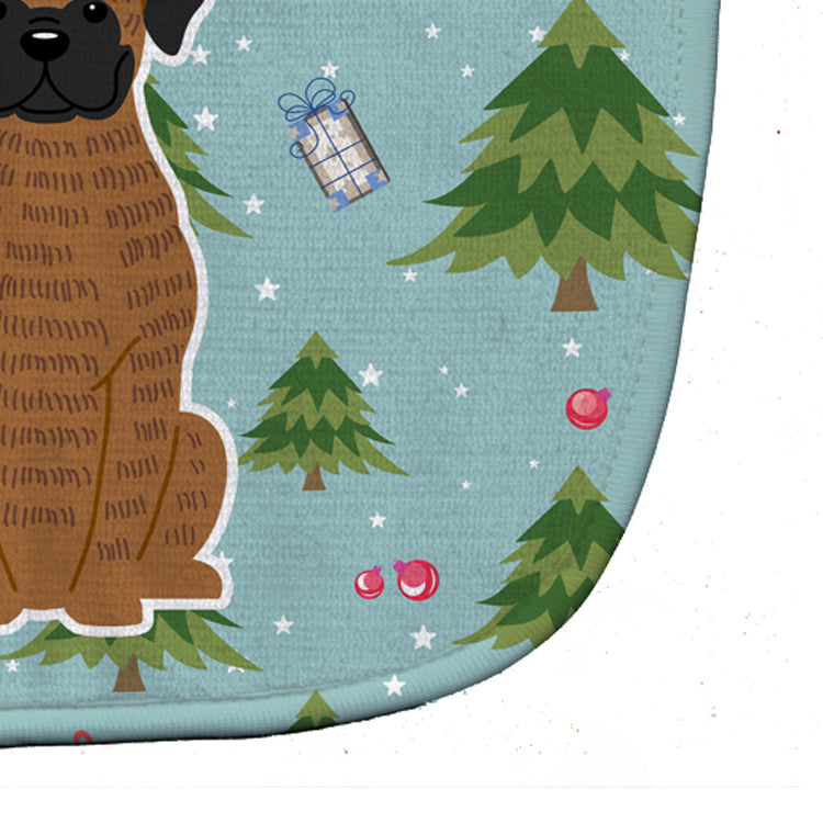 Christmas Brindle Boxer Baby Bib Easy-Clean Baby Bib Baby Feeding Accessory Baby Mealtime Essential, 10 x 13, Multicolor