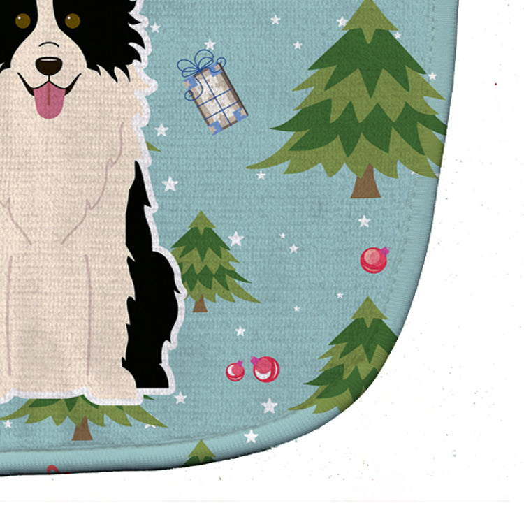Christmas Border Collie Black White Baby Bib Easy-Clean Baby Bib Baby Feeding Accessory Baby Mealtime Essential, 10 x 13, Multicolor