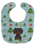 Christmas Dachshund Black Tan Baby Bib Easy-Clean Baby Bib Baby Feeding Accessory Baby Mealtime Essential, 10 x 13, Multicolor