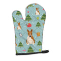 Christmas Bull Terrier Red White Oven Mitt Heat Resistant Thick Oven Mitt for Hot Pans and Oven, Kitchen Mitt Protect Hands, Cooking Baking Glove