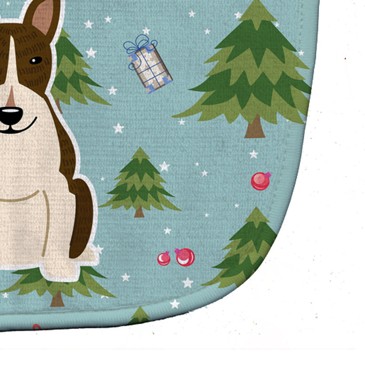 Christmas Bull Terrier Dark Brindle Baby Bib Easy-Clean Baby Bib Baby Feeding Accessory Baby Mealtime Essential, 10 x 13, Multicolor