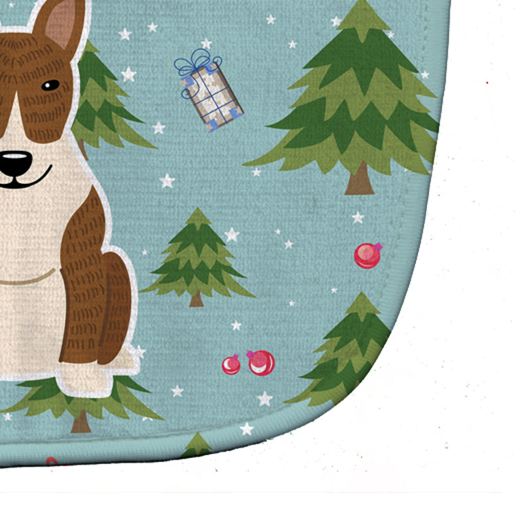 Christmas Bull Terrier Brindle Baby Bib Easy-Clean Baby Bib Baby Feeding Accessory Baby Mealtime Essential, 10 x 13, Multicolor