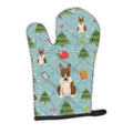 Christmas Bull Terrier Brindle Oven Mitt Heat Resistant Thick Oven Mitt for Hot Pans and Oven, Kitchen Mitt Protect Hands, Cooking Baking Glove