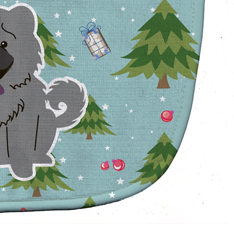 Christmas Chow Chow Blue Baby Bib Easy-Clean Baby Bib Baby Feeding Accessory Baby Mealtime Essential, 10 x 13, Multicolor