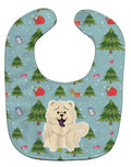 Christmas Chow Chow White Baby Bib Easy-Clean Baby Bib Baby Feeding Accessory Baby Mealtime Essential, 10 x 13, Multicolor