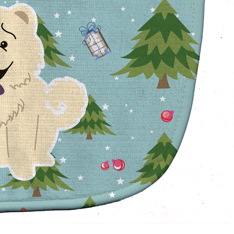 Christmas Chow Chow White Baby Bib Easy-Clean Baby Bib Baby Feeding Accessory Baby Mealtime Essential, 10 x 13, Multicolor