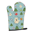 Christmas Chow Chow White Oven Mitt Heat Resistant Thick Oven Mitt for Hot Pans and Oven, Kitchen Mitt Protect Hands, Cooking Baking Glove
