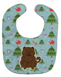 Christmas Chow Chow Chocolate Baby Bib Easy-Clean Baby Bib Baby Feeding Accessory Baby Mealtime Essential, 10 x 13, Multicolor