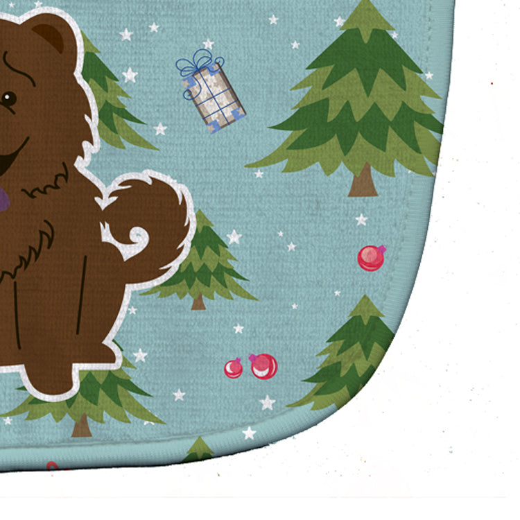 Christmas Chow Chow Chocolate Baby Bib Easy-Clean Baby Bib Baby Feeding Accessory Baby Mealtime Essential, 10 x 13, Multicolor
