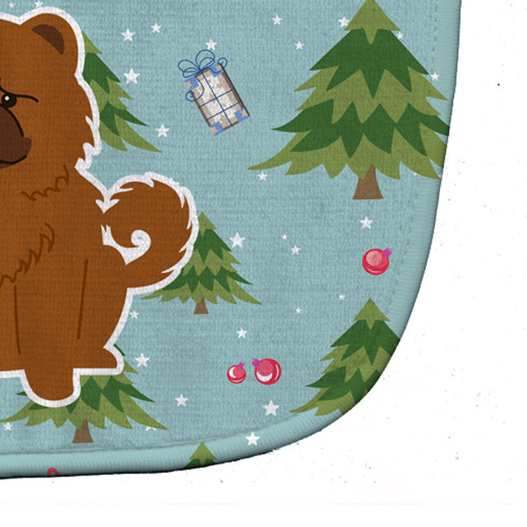 Christmas Chow Chow Red Baby Bib Easy-Clean Baby Bib Baby Feeding Accessory Baby Mealtime Essential, 10 x 13, Multicolor