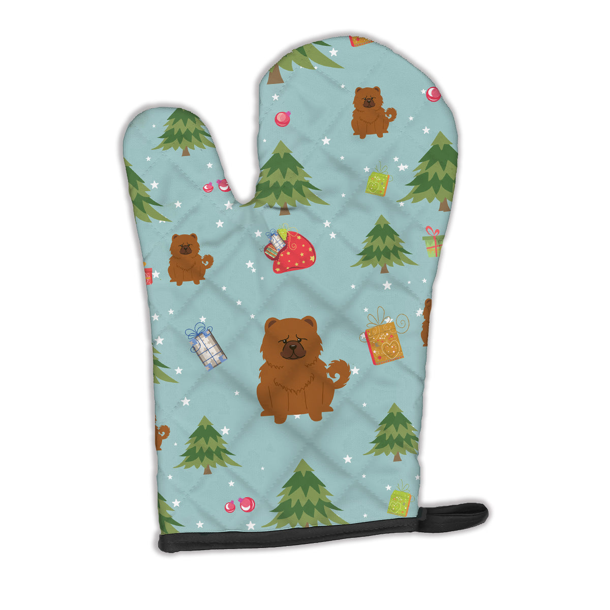 Christmas Chow Chow Red Oven Mitt Heat Resistant Thick Oven Mitt for Hot Pans and Oven, Kitchen Mitt Protect Hands, Cooking Baking Glove