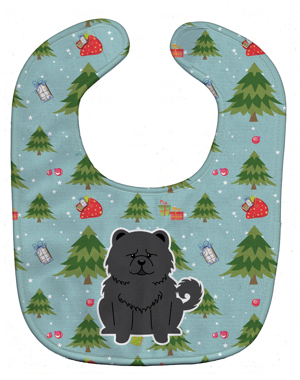 Christmas Chow Chow Black Baby Bib Easy-Clean Baby Bib Baby Feeding Accessory Baby Mealtime Essential, 10 x 13, Multicolor