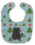 Christmas Chow Chow Black Baby Bib Easy-Clean Baby Bib Baby Feeding Accessory Baby Mealtime Essential, 10 x 13, Multicolor