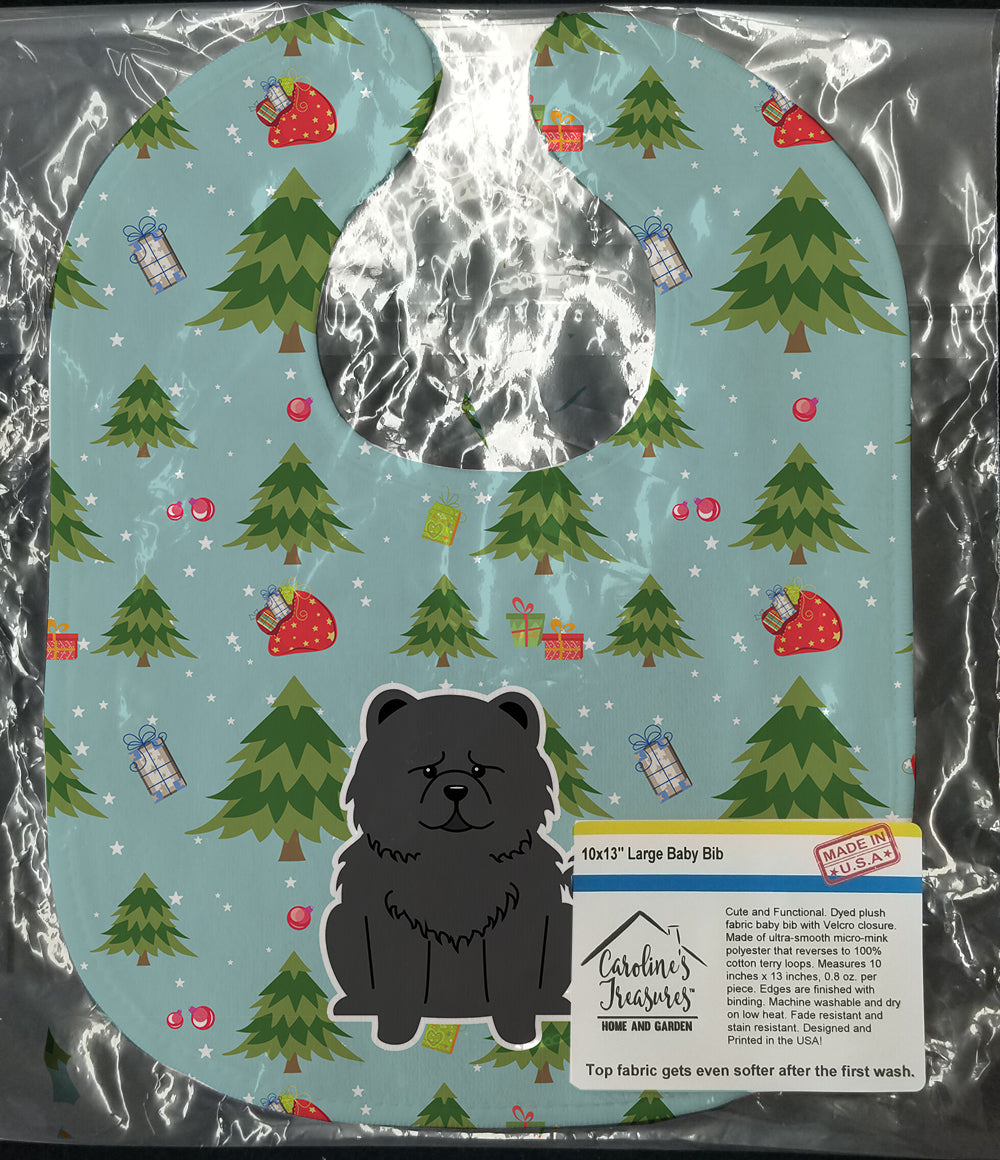Christmas Chow Chow Black Baby Bib Easy-Clean Baby Bib Baby Feeding Accessory Baby Mealtime Essential, 10 x 13, Multicolor
