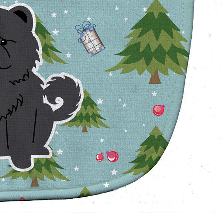 Christmas Chow Chow Black Baby Bib Easy-Clean Baby Bib Baby Feeding Accessory Baby Mealtime Essential, 10 x 13, Multicolor