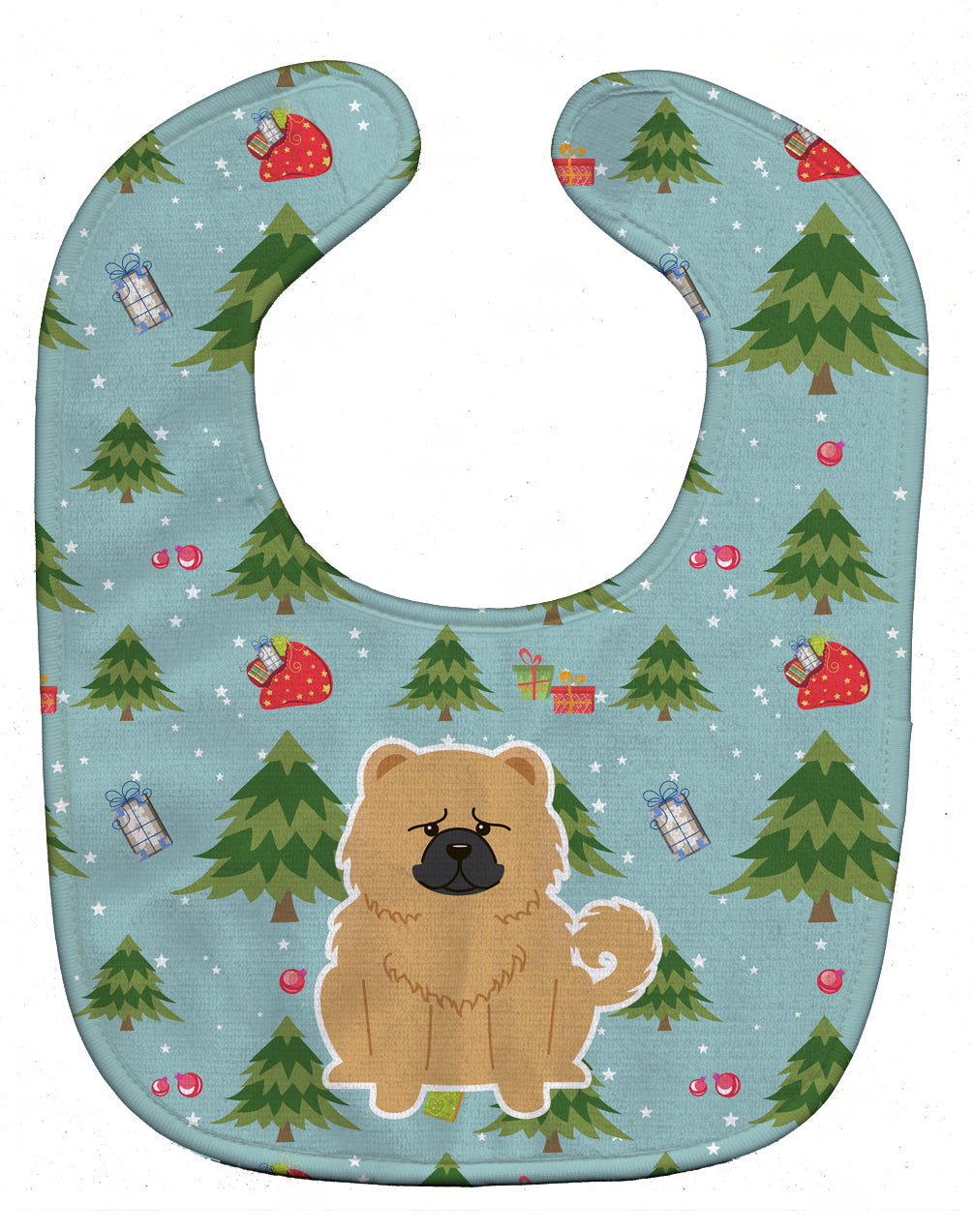 Christmas Chow Chow Cream Baby Bib Easy-Clean Baby Bib Baby Feeding Accessory Baby Mealtime Essential, 10 x 13, Multicolor