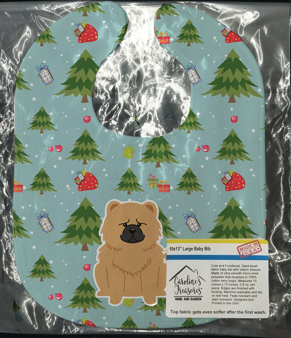 Christmas Chow Chow Cream Baby Bib Easy-Clean Baby Bib Baby Feeding Accessory Baby Mealtime Essential, 10 x 13, Multicolor