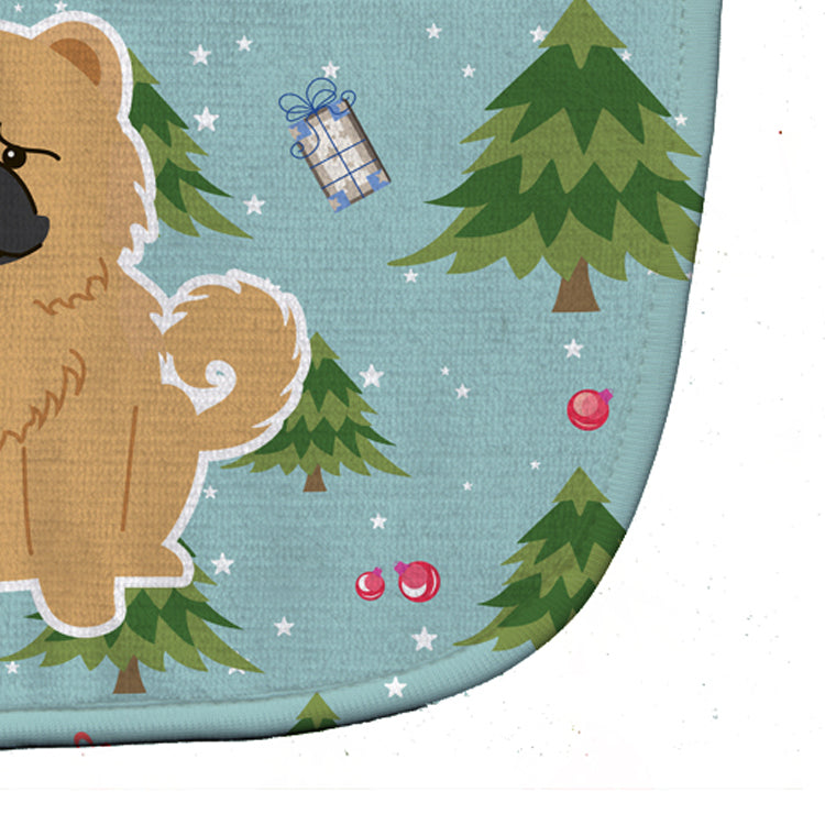Christmas Chow Chow Cream Baby Bib Easy-Clean Baby Bib Baby Feeding Accessory Baby Mealtime Essential, 10 x 13, Multicolor
