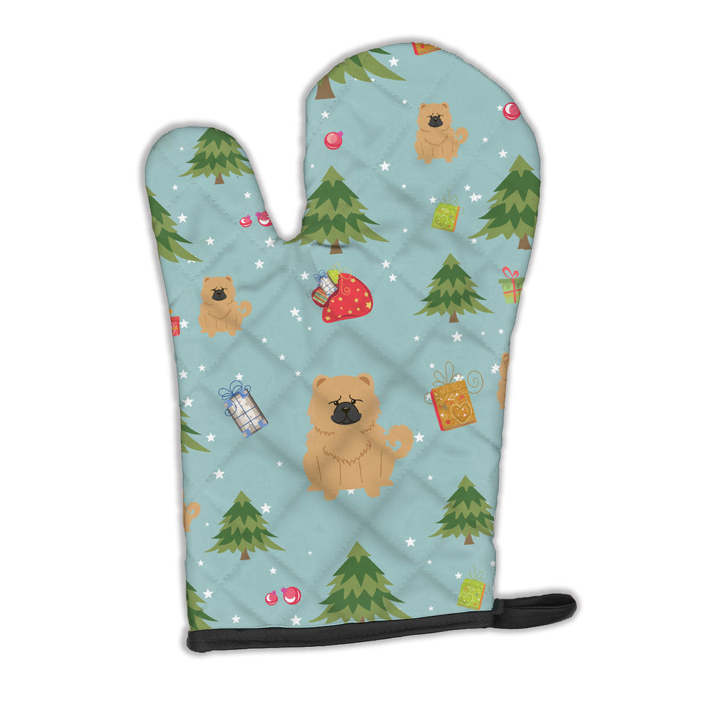 Christmas Chow Chow Cream Oven Mitt Heat Resistant Thick Oven Mitt for Hot Pans and Oven, Kitchen Mitt Protect Hands, Cooking Baking Glove