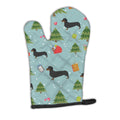 Christmas Dachshund Oven Mitt Heat Resistant Thick Oven Mitt for Hot Pans and Oven, Kitchen Mitt Protect Hands, Cooking Baking Glove
