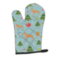 Christmas Pharaoh Hound Oven Mitt Heat Resistant Thick Oven Mitt for Hot Pans and Oven, Kitchen Mitt Protect Hands, Cooking Baking Glove