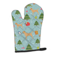 Christmas Border Terrier Oven Mitt Heat Resistant Thick Oven Mitt for Hot Pans and Oven, Kitchen Mitt Protect Hands, Cooking Baking Glove