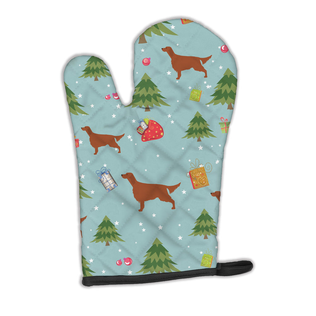 Christmas Irish Setter Oven Mitt Heat Resistant Thick Oven Mitt for Hot Pans and Oven, Kitchen Mitt Protect Hands, Cooking Baking Glove