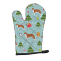 Christmas Borzoi Russian Greyhound Oven Mitt Heat Resistant Thick Oven Mitt for Hot Pans and Oven, Kitchen Mitt Protect Hands, Cooking Baking Glove
