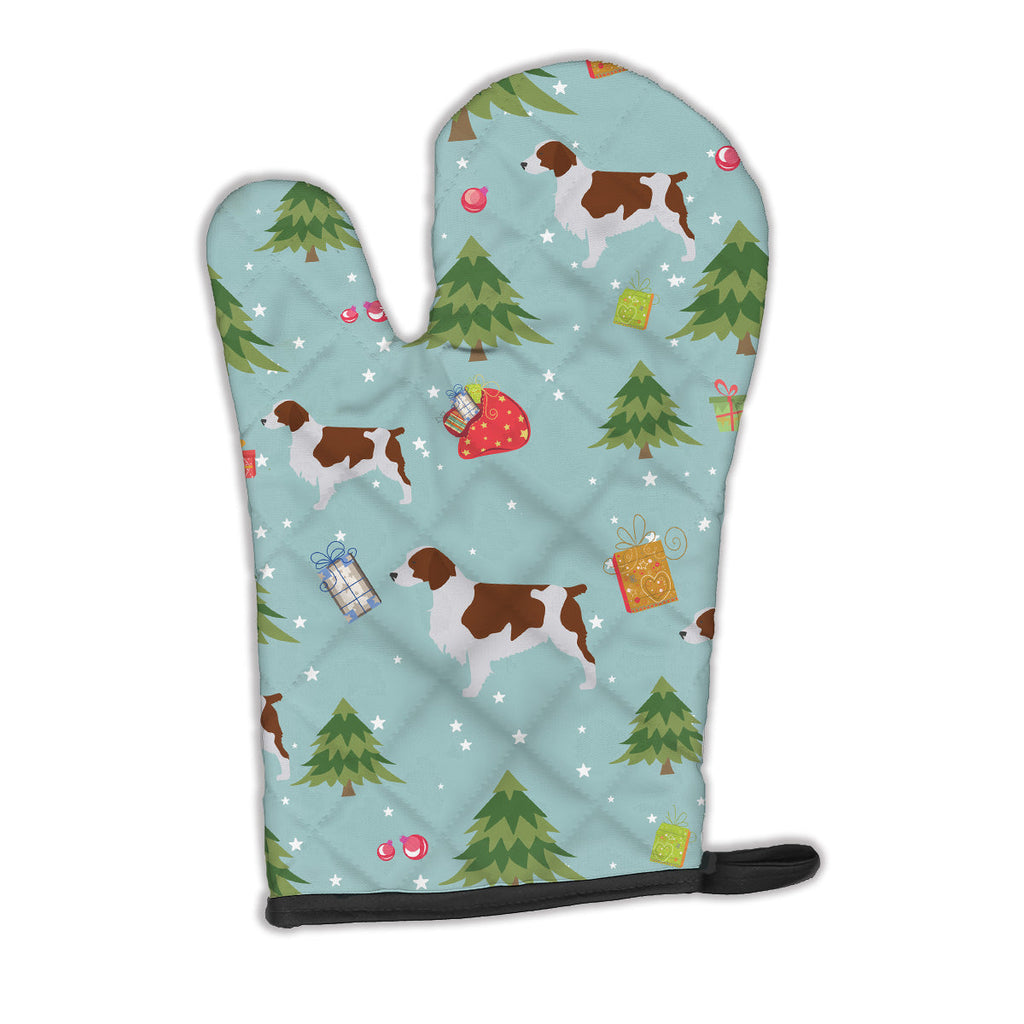 Christmas Welsh Springer Spaniel Oven Mitt Heat Resistant Thick Oven Mitt for Hot Pans and Oven, Kitchen Mitt Protect Hands, Cooking Baking Glove