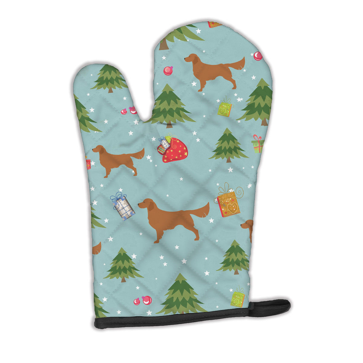 Christmas Golden Retriever Oven Mitt Heat Resistant Thick Oven Mitt for Hot Pans and Oven, Kitchen Mitt Protect Hands, Cooking Baking Glove
