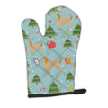 Christmas Afghan Hound Oven Mitt Heat Resistant Thick Oven Mitt for Hot Pans and Oven, Kitchen Mitt Protect Hands, Cooking Baking Glove
