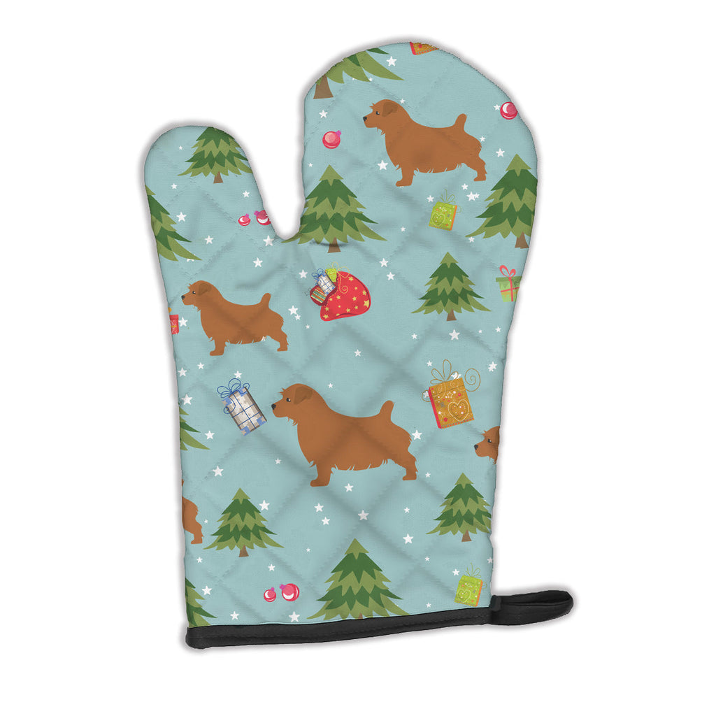 Christmas Norfolk Terrier Oven Mitt Heat Resistant Thick Oven Mitt for Hot Pans and Oven, Kitchen Mitt Protect Hands, Cooking Baking Glove