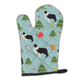 Christmas Black Border Collie Oven Mitt Heat Resistant Thick Oven Mitt for Hot Pans and Oven, Kitchen Mitt Protect Hands, Cooking Baking Glove