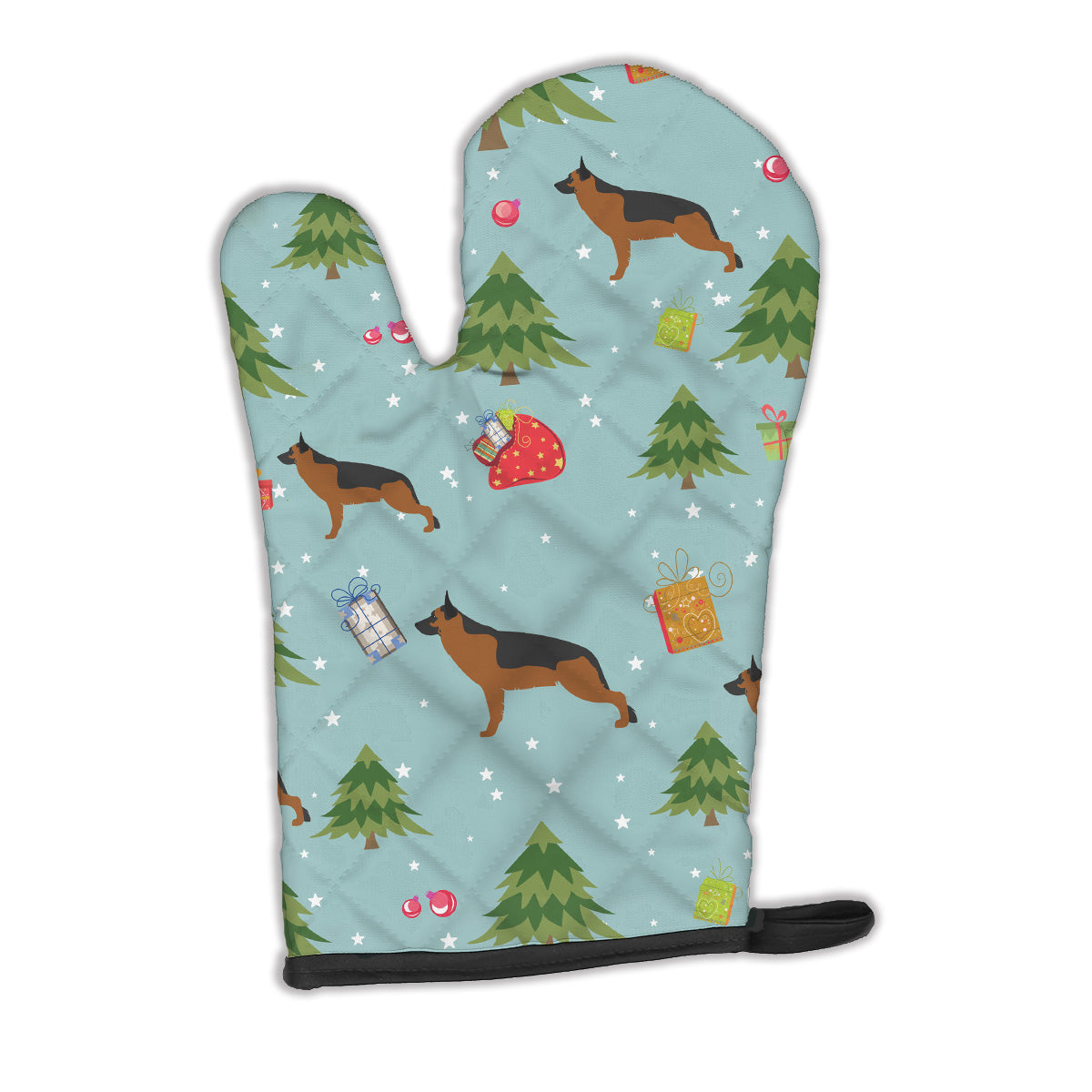 Christmas German Shepherd Oven Mitt Heat Resistant Thick Oven Mitt for Hot Pans and Oven, Kitchen Mitt Protect Hands, Cooking Baking Glove