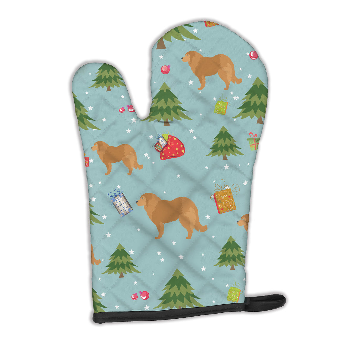 Christmas Caucasian Shepherd Dog Oven Mitt Heat Resistant Thick Oven Mitt for Hot Pans and Oven, Kitchen Mitt Protect Hands, Cooking Baking Glove