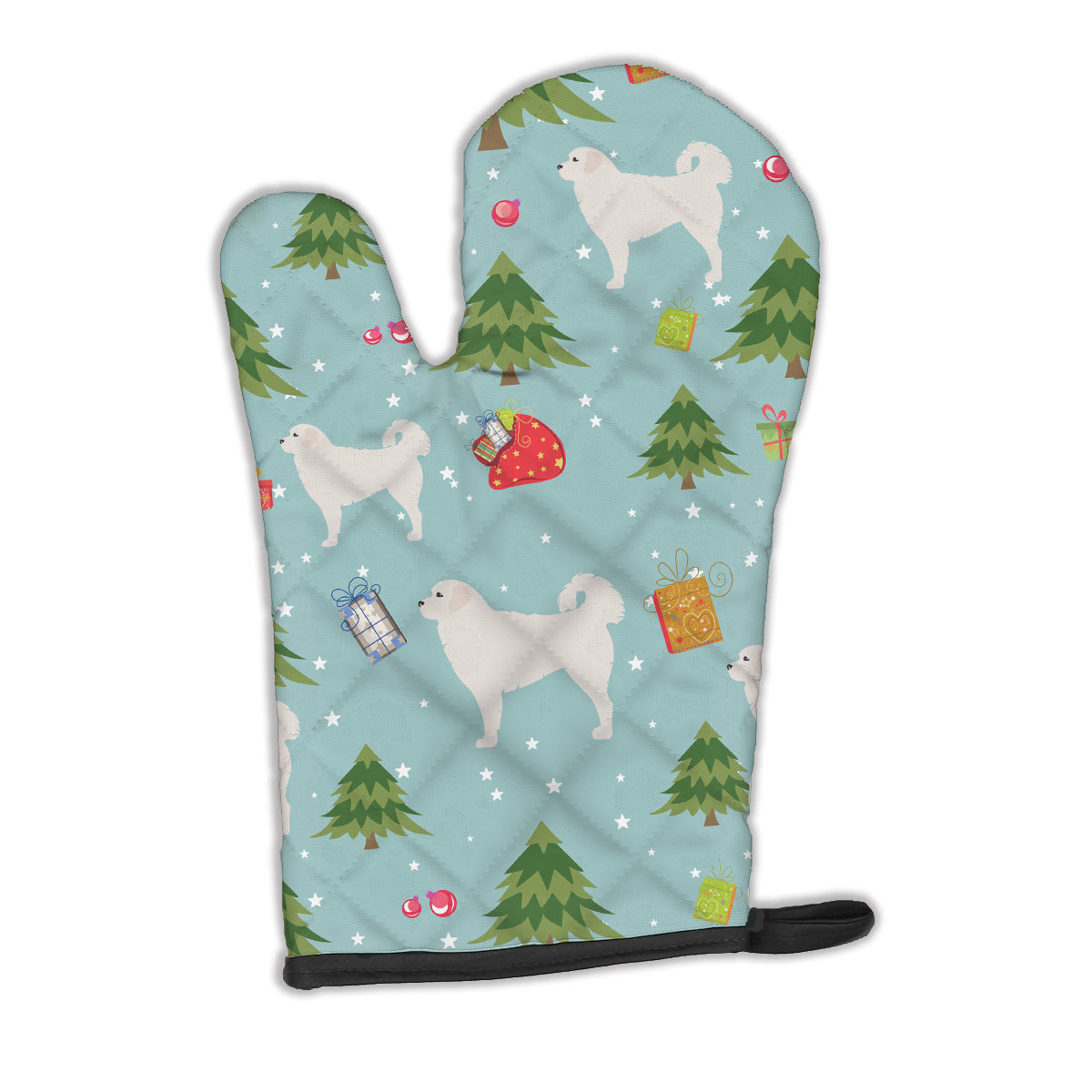 Christmas Polish Tatra Sheepdog Oven Mitt Heat Resistant Thick Oven Mitt for Hot Pans and Oven, Kitchen Mitt Protect Hands, Cooking Baking Glove