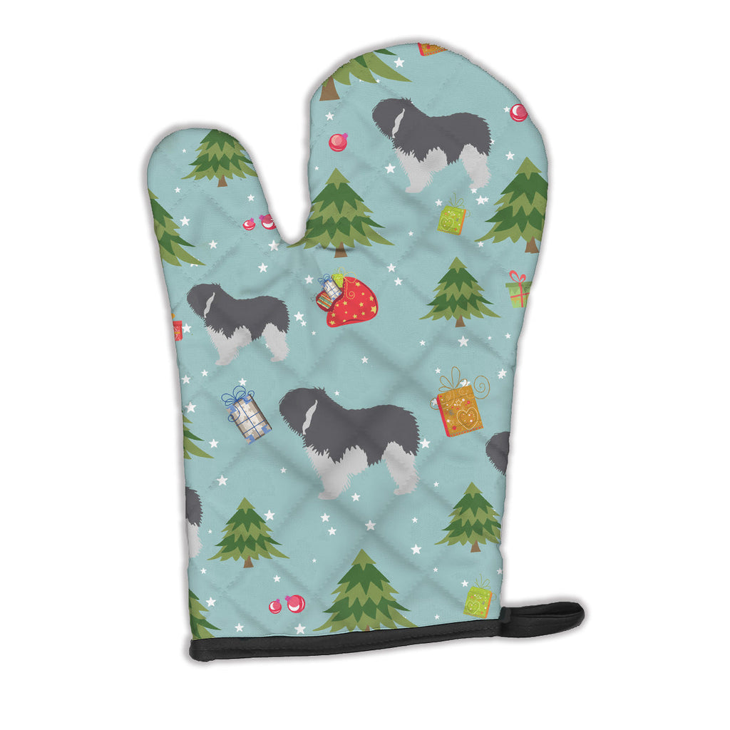 Christmas Polish Lowland Sheepdog Dog Oven Mitt Heat Resistant Thick Oven Mitt for Hot Pans and Oven, Kitchen Mitt Protect Hands, Cooking Baking Glove