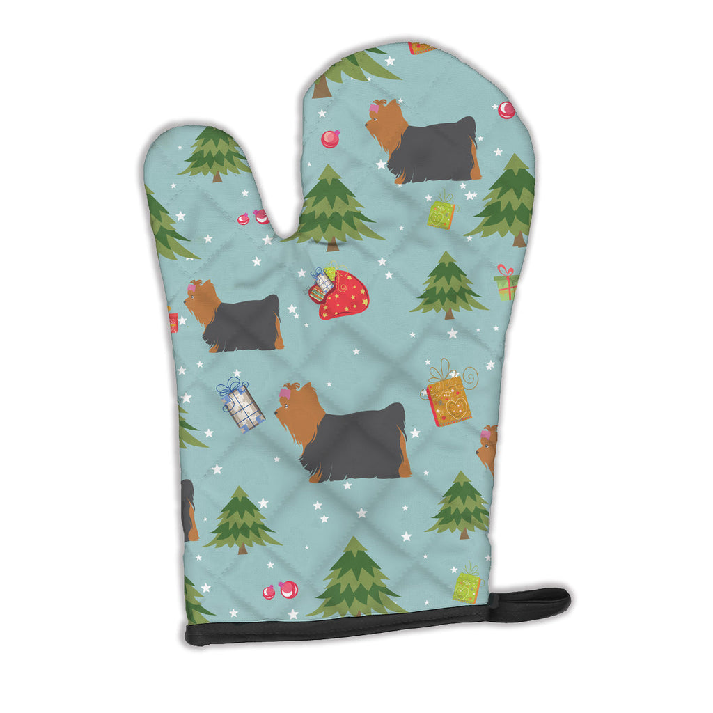 Christmas Yorkshire Terrier Yorkie Oven Mitt Heat Resistant Thick Oven Mitt for Hot Pans and Oven, Kitchen Mitt Protect Hands, Cooking Baking Glove