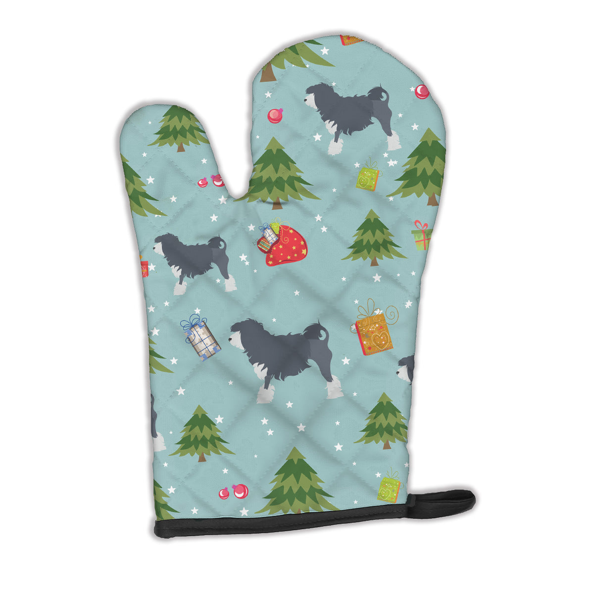 Christmas Lowchen Oven Mitt Heat Resistant Thick Oven Mitt for Hot Pans and Oven, Kitchen Mitt Protect Hands, Cooking Baking Glove
