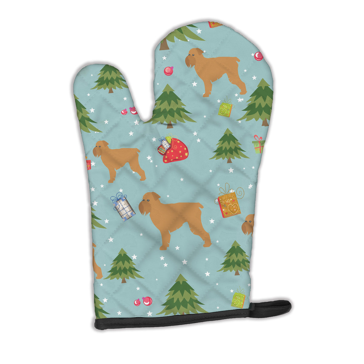 Christmas Brussels Griffon Oven Mitt Heat Resistant Thick Oven Mitt for Hot Pans and Oven, Kitchen Mitt Protect Hands, Cooking Baking Glove